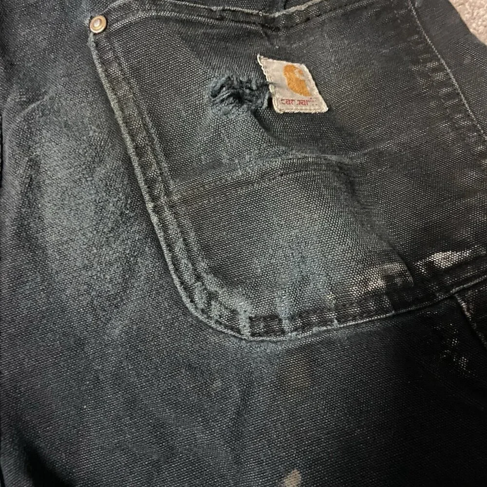 Mens Black Destroyed Carhartt 32 X 34